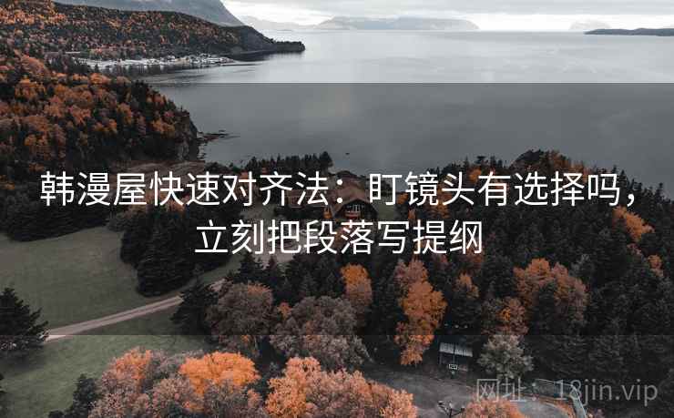 韩漫屋快速对齐法：盯镜头有选择吗，立刻把段落写提纲
