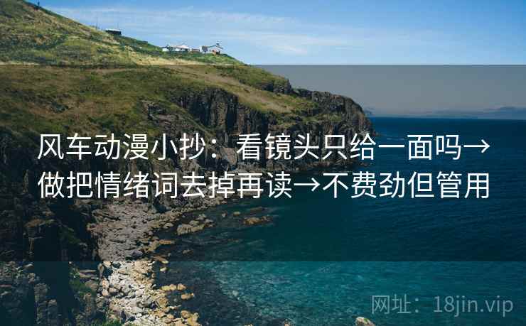 风车动漫小抄:看镜头只给一面吗→做把情绪词去掉再读→不费劲但管用 风车动漫小抄:看镜头只给一面吗→做把情绪词去掉再读→不费劲但管用